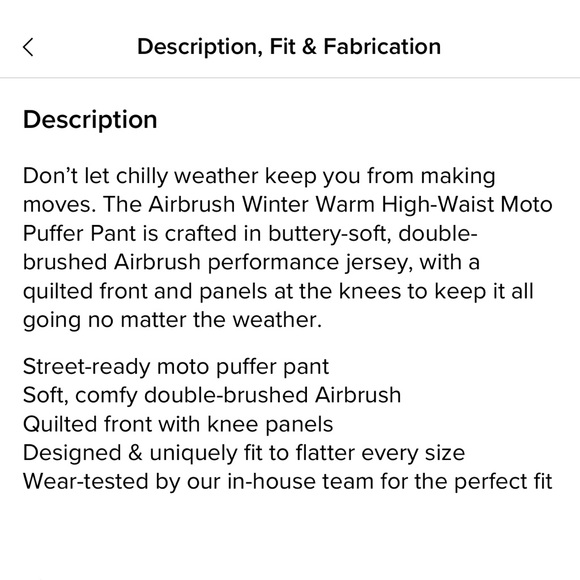 Alo Airbrush Winter Warm High-Waist Moto Puffer Pant - Picture 3 of 4